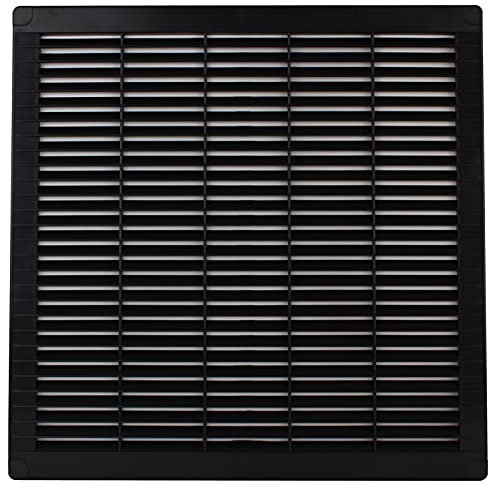 VONLIS® Lüftungsgitter Abluftgitter Lamellengitter Insektenschutz Kunststoff eckig 350 X 350 mm anthrazit/graphit