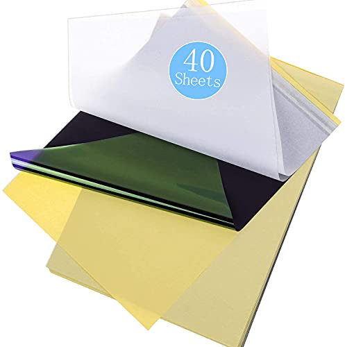 40 Blatt Tattoo Zubehör Tattoo Transferpapier, Tattoo Stencil Papier Transferpapier,21,6CM x 27,9 cm Tattoo Thermokopierpapier, A4-Größe Blaupause matritzenpapier für Tattoos