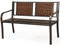 RELAX4LIFE Gartenbank mit Rückenlehne aus Poly Rattan, Eisenbank mit Armlehnen, Sitzbank mit rostbeständigem Eisenrahmen, Parkbank für 2 bis 3 Personen, für Terrasse & Balkon & Garten, Bronze+Braun