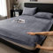 Boqingzhu Flauschige Plüsch Spannbettlaken 200x200cm Grau Fleece Flanell Cashmere Touch Spannbetttuch Winter Kuschelig Bettlaken für 25 bis 30cm Matraze