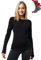 Merino.tech Merino Shirt Damen Langarm - Premium 100% Merino Unterwäsche Damen Langarmshirt, Sportunterhemden + Wollsocken (Medium, 320 Black)