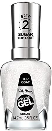 Sally Hansen Miracle Gel - 103 - Sugar, Top Coat, Anti-Chip, Salon-Qualität, kein UV-Licht erforderlich, 15 ml
