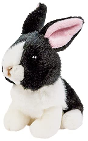 Teddys Rothenburg Kuscheltier Hase 16 cm schwarz/weiß Plüschhase