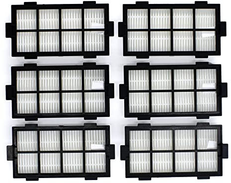 Pack 6 Filtros HEPA, depósito solidos, para Cecotec Conga 1690, 1890, 2090, 2290 Panoramic y 2690. Pack repuestos y accesorios para robot aspirador