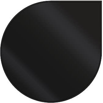 LANZZAS Bodenplatte Tropfen - 1100 x 1100 mm - Farbe: schwarz | Funkenschutzplatte aus Metall