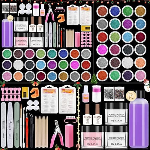 Acrylic Nail Powder Set - 30G Kit for Beginners With Glitter Extension (Colorful 1)