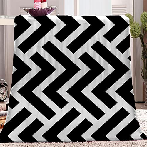 SJSXWQN Kuscheldecke Schwarzes Zebra Kuscheldecke Flauschig für Couch und Bett Super Weiche Warme Flanell Fleecedecke als Sofaüberwurf Tagesdecke Wohnzimmerdecke - 100x130 cm