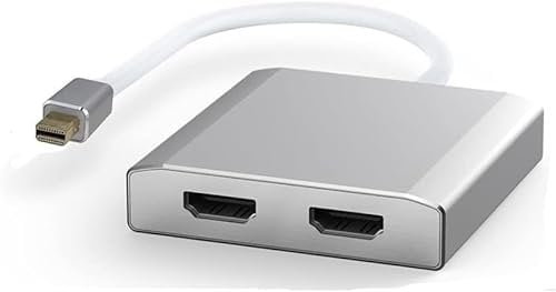 WJESOG 1x2 Mini Displayport vers Double HDMI, MDP vers 2 hub HDMI Prise en Charge du Transport Multi-Flux Prise en Charge de la résolution 4K MST、SST