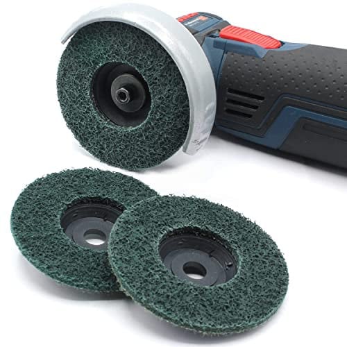 3 dischi abrasivi in tessuto non tessuto, per la pulizia, 76 mm, per Würth PWSA BTI Parkside Bosch GWS 10,8 – 12 V, smerigliatrice angolare fine, media, grossa, set (verde = fine)