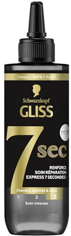Schwarzkopf - Gliss – Express-Reparatur-Pflege 7 Sekunden – Ultimate Repair – trockenes und geschädigtes Haar – Glanz und Stärke – flüssiges Keratin und schwarzes Perlenserum – 200 ml