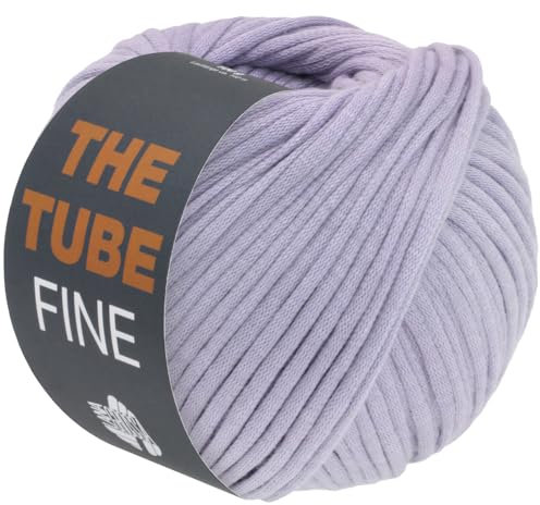 LANA GROSSA The Tube Fine | Dünnes, gefülltes Baumwollschlauchbändchen - ideal für Dekoartikel & Taschen | Handstrickgarn aus Baumwolle & Polyamid | 100g Wolle zum Stricken & Häkeln | 140m Garn FB109