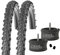 2 x Reifen MTB 20/24/26 Zoll Fahrradreifen Fahrradmantel 50-406/507/559 (20/24/26x1.95) inkl. Black Dingo Schläuche AV (26 Zoll (50-559), schwarz)