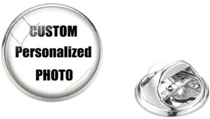 10 Stück personalisierte individuelle Glasbrosche Pins Familie Baby Paar Foto Logo Name personalisiert hochwertiger Edelstahl Anstecknadel, Glas