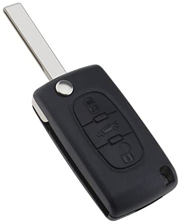 EMSea Coque de clé de Voiture à 3 Boutons Compatible avec Citroën C2 C3 Berlingo 2011-2022 CE0536 Support de Batterie FSK Signal 60 x 30 x 17 mm