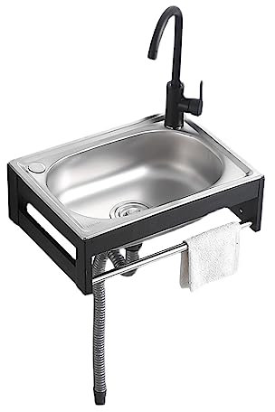 Lavandino da Cucina Ad Angolo A Parete Piccolo Angolo in Acciaio Inox Risparmiare Spazio, Facile da Pulire, Lavamani Professionale Liscio Durevole Antiruggine, Lavandino da Esterno Bar