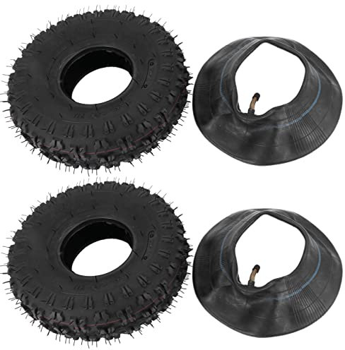 Zunedhys 4Stücke 4.10-4 410-4 4.10/3.50-4 Innenrohr + Reifen für Gartenrototiller SchneefräSen MäHer Hand Truck Schubkarre Go Cart Kid