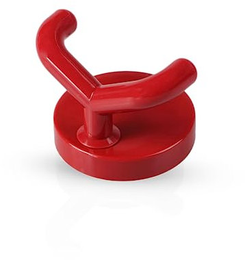 Gedotec Garderoben Haken zum schrauben - Kleiderhaken | KITA-2 | 1 Stück Wandhaken Rot - Höhe: 50 mm | Garderobenhaken aus Kunststoff inkl. Befestigungsmaterial | Haken zum Schrauben - Wandmontage
