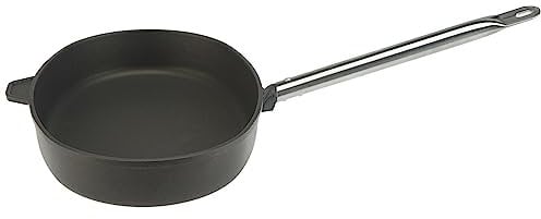 SKK ovale Profi Aluguss Fischpfanne 38x26 cm - Aluminiumguss Schnitzelpfanne Induktion Antihaft - mit Edelstahlgriff - Made in Germany