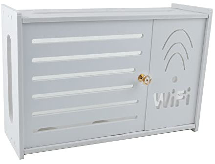 Rack per router wireless, scatola portaoggetti WiFi a parete, scaffale galleggiante per router, organizer per casa e ufficio, stile E