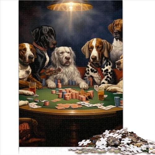Dogs playing poker Jigsaw Puzzles 1000 Pieces Adult Jigsaw Puzzle Family Fun Jigsaws for Adults And Children Unique Gifts (size 75x50cm)