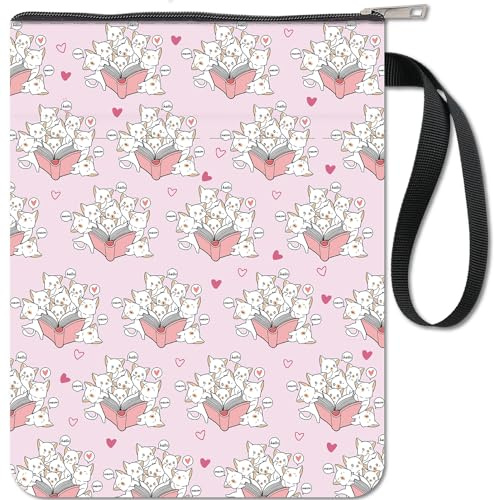 craspire Housses de Protection pour Livres en Tissu Lavable avec Fermeture Éclair et Poche Supplémentaire pour Les Amateurs de Livres, Camarades de Classe, Amis, Cadeaux