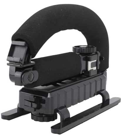 Handstabilisator, Video-Action-Stabilisierungsgriff, ABS-Schwamm, Verstellbarer Winkel, U-förmig, Faltbar, 3 Blitzschuhe, Handstabilisator für DSLR-Digitals
