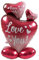 Folat 63793 Romantische Love Deko Stehender Folienballon - Ombre Love - 3 Herzen - 77 cm für Hochzeit Valentinstag oder Muttertag