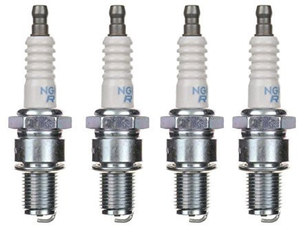 4x Zündkerze BR9ES Langgewinde passend für Explorer Cracker, Race GT, Spin GE, Sachs Eagle, SX1, Speedforce, Speedjet 25 50ccm – 2-Takt Zündkerzen Set entstört – 4er Pack