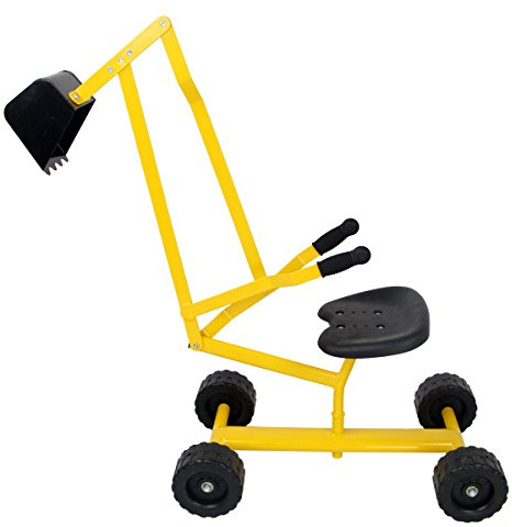 COSTWAY Pelle à Sable Excavateur Enfants avec Siège Rotatif 360 °, Pelleteuse Excavatrice Manuelle avec Cadre Métal, Jouet Extérieur pour Sable Terre Neige, Charge 50kg pour 3 Ans+