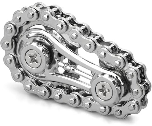 Fahrrad Kette Getriebe Fidget Spinner für Stress Relief, Metall Kettenrad Kette Fidget Spielzeug für Kinder Erwachsene, kinetische Schreibtisch Spielzeug Neuheit Hand Finger Spinner für Anti-Angst