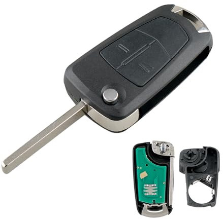 Heart Horse 433Mhz 2 Tasti Ricambio Chiave per Telecomando per Opel Vauxhall Astra H Zafira B Corsa Vectra Adam Cover Scocca Chiave Telecomando con PCF7941 Chip e Lama & Batteria (Valeo Sistema)