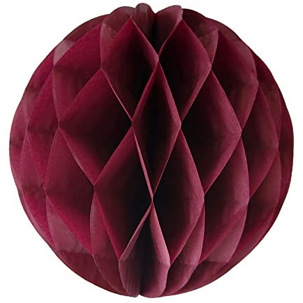 Anevous 20er Papier Pompoms Deko, Papier Wabenball Dekoration, Seidenpapier Wabenbälle Set Dekorpapier Wabenbäll, Pompoms Basteln für Geburtstag Hochzeitsfest Baby Dusche, Party Dekoration,Weinrot