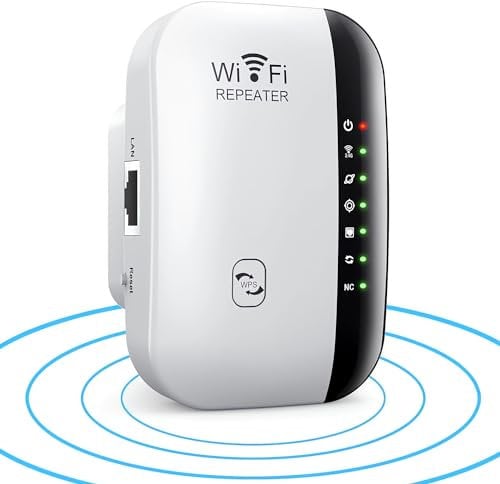 Neuestes WLAN Verstärker 300Mbit/s,WLAN Repeater 2.4GHz WiFi Verstärker mit Ethernet Port & WPS,WiFi Repeater Kompatibel Allen WLAN Geräten
