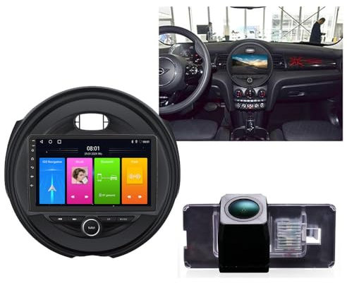 Navegador GPS Autoradio CarPlay y Android cámara de visión trasera compatible con BMW Mini Cooper R50 R52 R53 R56 R57 R58 R59 F55 F56 F57/Clubman R55/Countryman R60/Paceman R61 (Navigator NO.A+7022