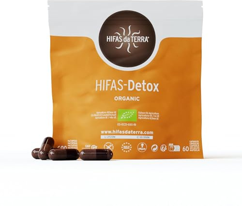 HIFAS DA TERRA - HIFAS-Detox Reine Pilze Extrakte aus Maitake, Polyporus und Vitamin C, Vitalpilze Entgiftungskur Detox gegen oxidativen Stress - Nachfüllpackung 60 Kapseln