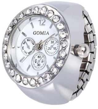 Ring-Uhren für Damen, Uhrenring – runder analoger Fingerring für genaue Anzeige, Uhrenring für Männer und Frauen, silber, Refer to description, Unisex