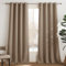 PONY DANCE Cortinas Opacas para Cocina, Aislantes Termicas Frio y Calor Decorativas Curtains For Living Room Blackout 3 Metros con Ojales 2 Piezas,140x350cm,Moca
