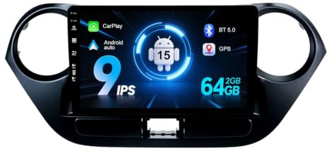 MISONDA 2 Din 9 Zoll IPS Android 15 Autoradio Für Hyundai i10 (2013-2017) mit GPS Navi Unterstützung Bluetooth |DAB|USB|Carplay|Android Auto|WLAN|4G|MirrorLink|RDS|USB|2G+64G