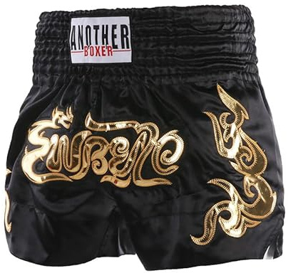 Volere è potere Pantalones cortos de boxeo, senderismo, kickboxing, muay thai, gimnasio, boxeo, para hombres y mujeres, pantalones cortos de lujo para artes marciales mixtas, Negro, XXL