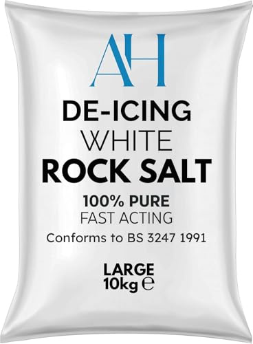 De-Icing Salt 10kg – Fast-Acting & High-Purity White Rock Salt | Quick Snow & Ice Removal | No Residue | Easy to Spread for Driveways, Paths & Roads | Packaging May Vary