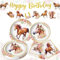 73 pcs serviettes de table et assiettes tasses pour fête de cheval décoration d'anniversaire pour cheval et petit poney pour une fête d'anniversaire à thème western cowboy cowgirl babyshower