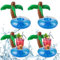 OHREN 4pcs Mini Porte-Boissons Gonflables avec Patch de Réparation, Design Flamant Rose et Licorne, Porte-Gobelets pour Bouteille de Bière et Verre à Champagne, Flottants pour Piscine