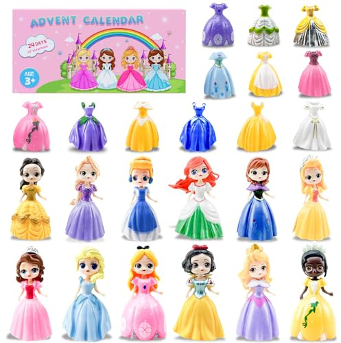 Adventskalender 2025 Mädchen, 24-tägige Weihnachts-Countdown-Box, mit Verformbaren Spielzeug Figuren & Kleidung Ideal für Klassenbelohnungen