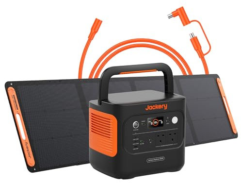 Jackery Explorer 2000V2 Portable Power Station + 200W Solar Panel + 5M Extension Cable, 2040Wh LiFePO4, 2000W AC & 100W USB-C Output, 1-Hour Fast Charge, Solar Generator for Camping & Emergency Backup