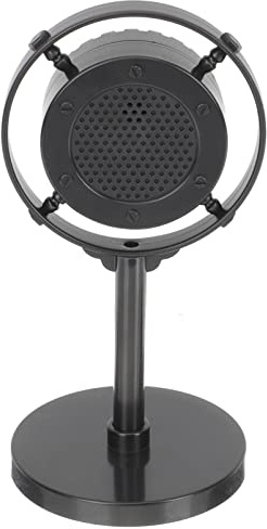 Vintage Microphone Model Prop, ABS Black Desktop Decor for Parties | Lightweight, Easy to Carry and Use, Vintage Style, Children’s Simulation Prop for Home Decor