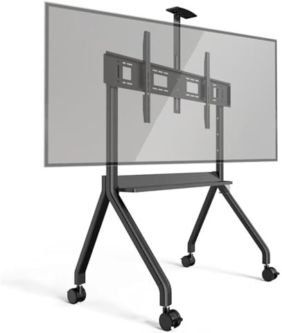 Kindevieft Soporte móvil para TV con Pantalla LCD LED de 60-120 Pulgadas, con Ruedas Bloqueables, Altura Ajustable para Dormitorio, Sala de Estar y Oficina, Capacidad de Carga: 120 kg