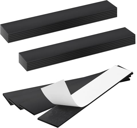 12Pcs Magnetic Strips,150 x 100 x 2 mm,Self Adhesive Flexible | Sticky Magnetic Tape, For DIY Projects, Refrigerator Magnets, Office Organization and Shelf Labels