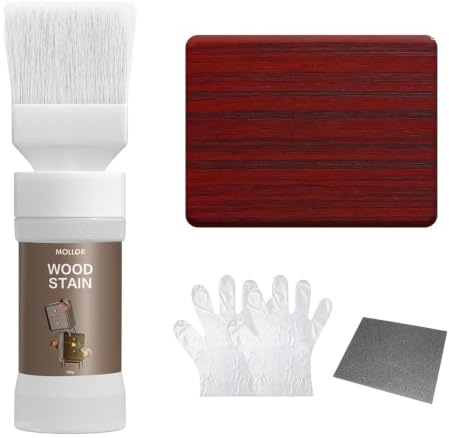 MOLLOR Tinte para Madera al Agua 2 en 1 Tinte y Sellador | Secado Rápido, Bajo Olor, No Tóxico | Muebles Interior Exterior 150G (Madera Roja)
