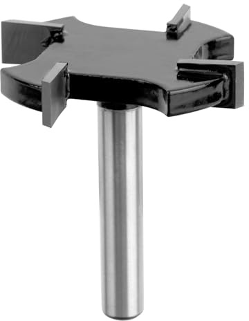 CNC Spoilboard Surfacing Router Bit, 1/4 Shank Flattening Router Bit 4 Wings Carbide 1-1/2 Inch Cutting Diameter Woodworking Tool for Wood Surface Planing