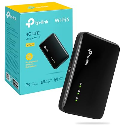 TP-Link M7005 Saponetta WiFi 6 AX300Mbps, Router WiFi con SIM, Router 4G LTE Cat4, Modem con SIM, Fino a 150 Mbps, Batteria 2400mAh, Fino a 12 Ore di Utilizzo